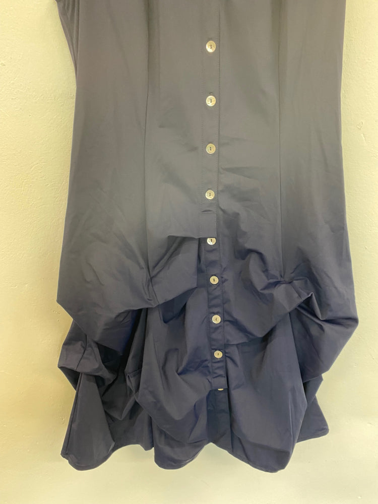 Fabulous Joseph Ribkoff Navy Artsy Asymmetric Gathered Mini Dress UK10 KM004