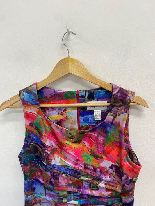 Fabulous Joseph Ribkoff Dress Uk 10 Multicolor ribbed summer KM004