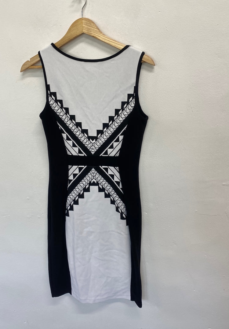 Fabulous Joseph Ribkoff Midi Dress UK 10 Black white pattern KM004