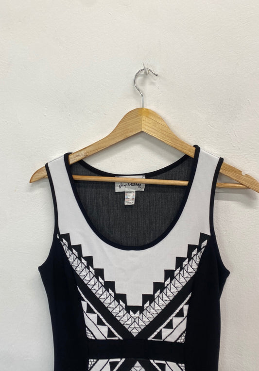 Fabulous Joseph Ribkoff Midi Dress UK 10 Black white pattern KM004