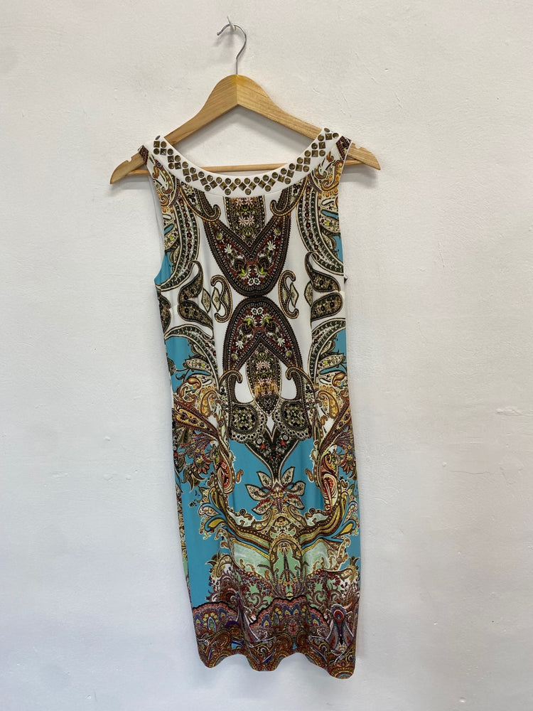 Fabulous Joseph Ribkoff Dress UK 12 Multicolor paisley holiday KM004