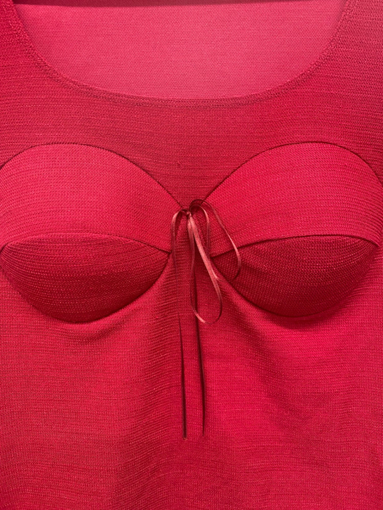 Fabulous Moschino Jeans Vintage Y2K Cherry Red Top UK12 BT001