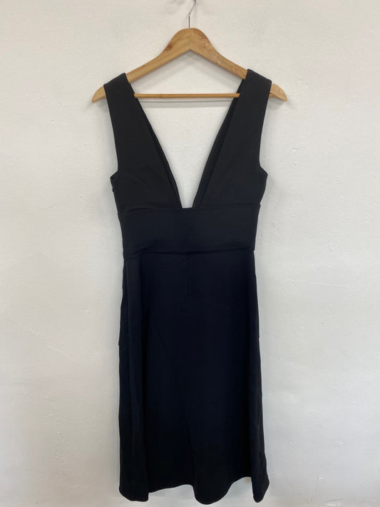 Fabulous Reiss Black Plunge Adele Midi Dress UK10 LG005
