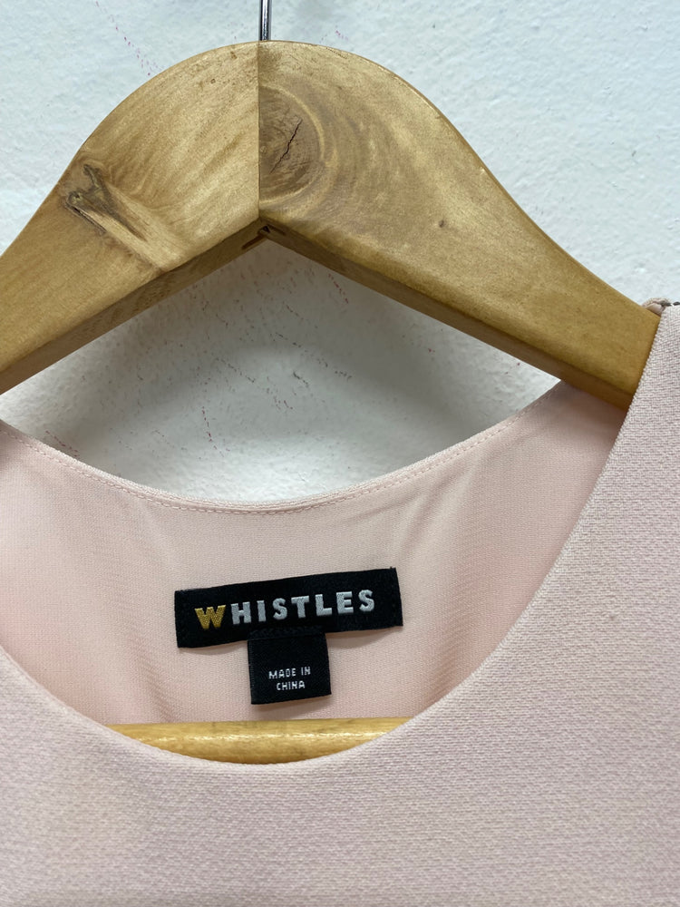 Fabulous Whistles rose occasion party midi Dress Uk8 Pink Sleeveless LG005