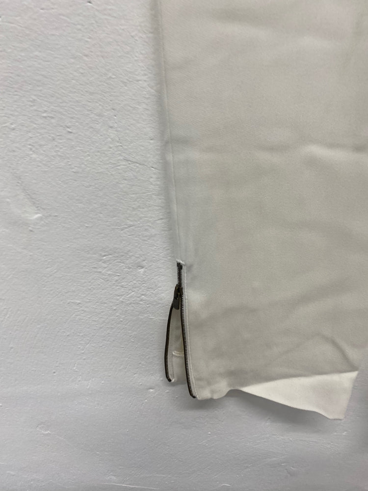 Fabulous Stella McCartney casual classic trousers UK12 Cream Ankle zip LG005