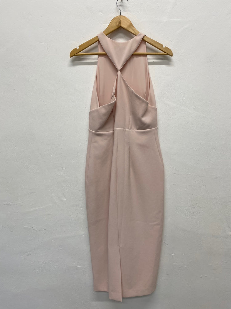 Fabulous Whistles rose occasion party midi Dress Uk8 Pink Sleeveless LG005