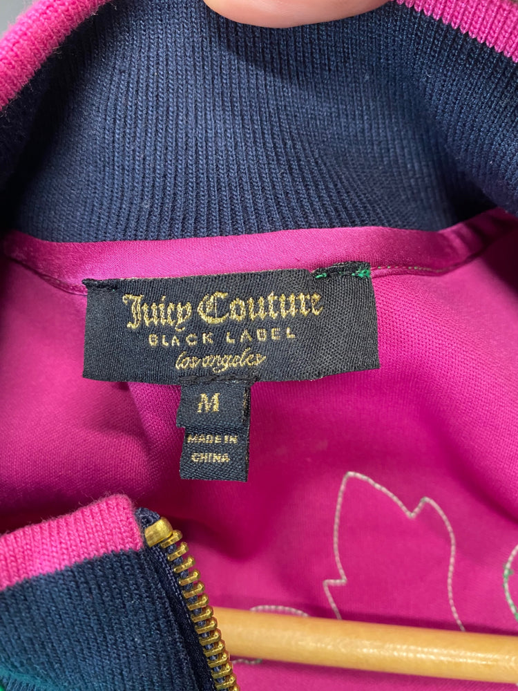 Fabulous Juicy Couture emerald Green black label Bomber Jacket UkM Green Floral LG005