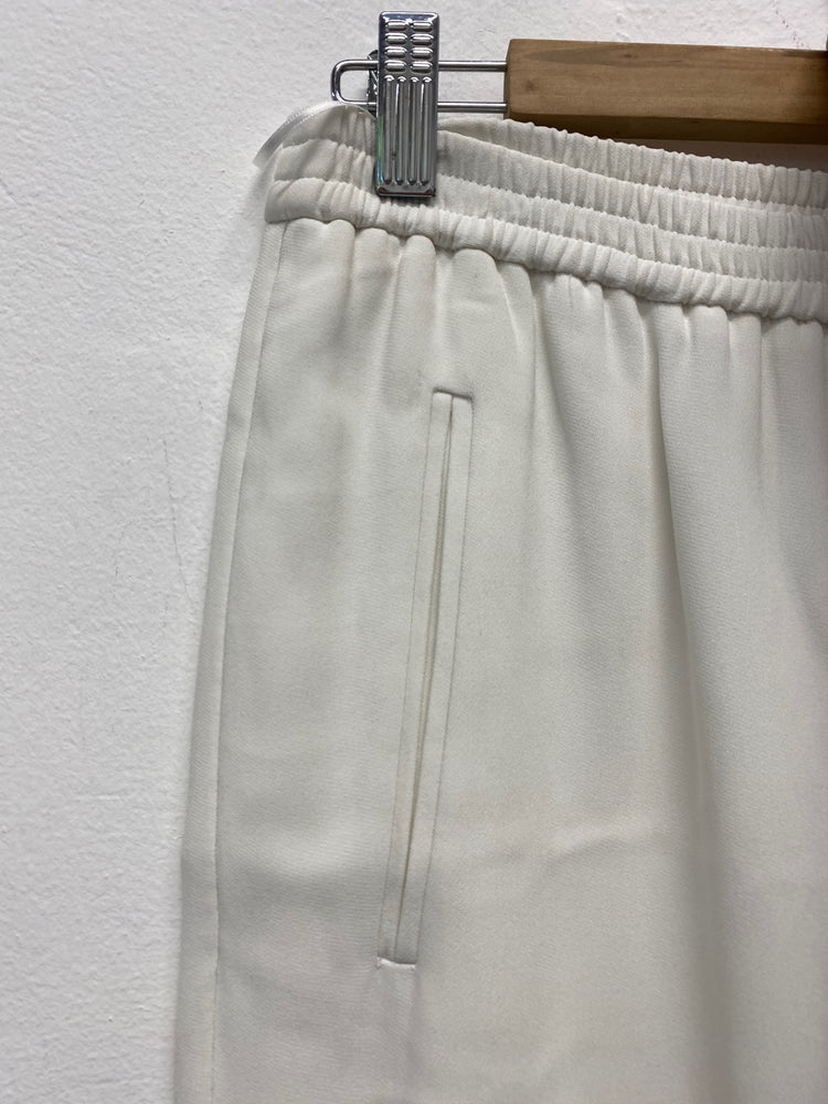 Fabulous Stella McCartney casual classic trousers UK12 Cream Ankle zip LG005