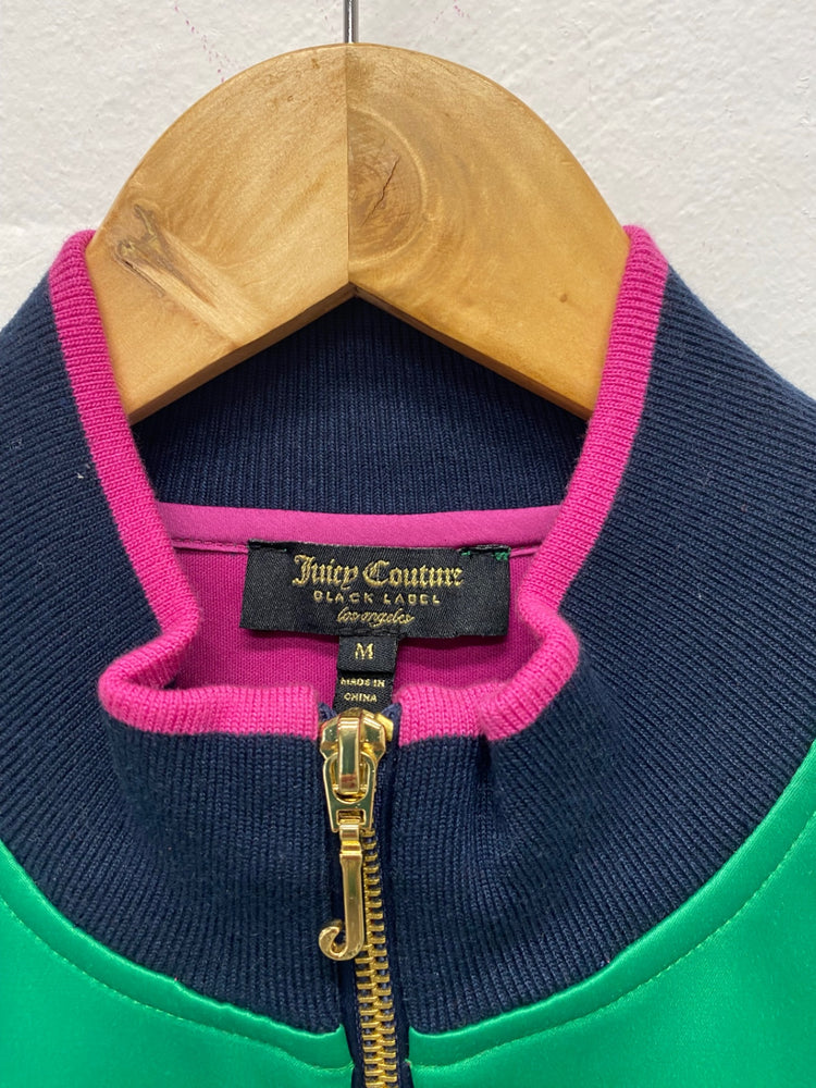 Fabulous Juicy Couture emerald Green black label Bomber Jacket UkM Green Floral LG005