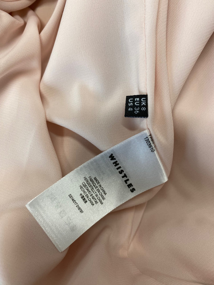 Fabulous Whistles rose occasion party midi Dress Uk8 Pink Sleeveless LG005