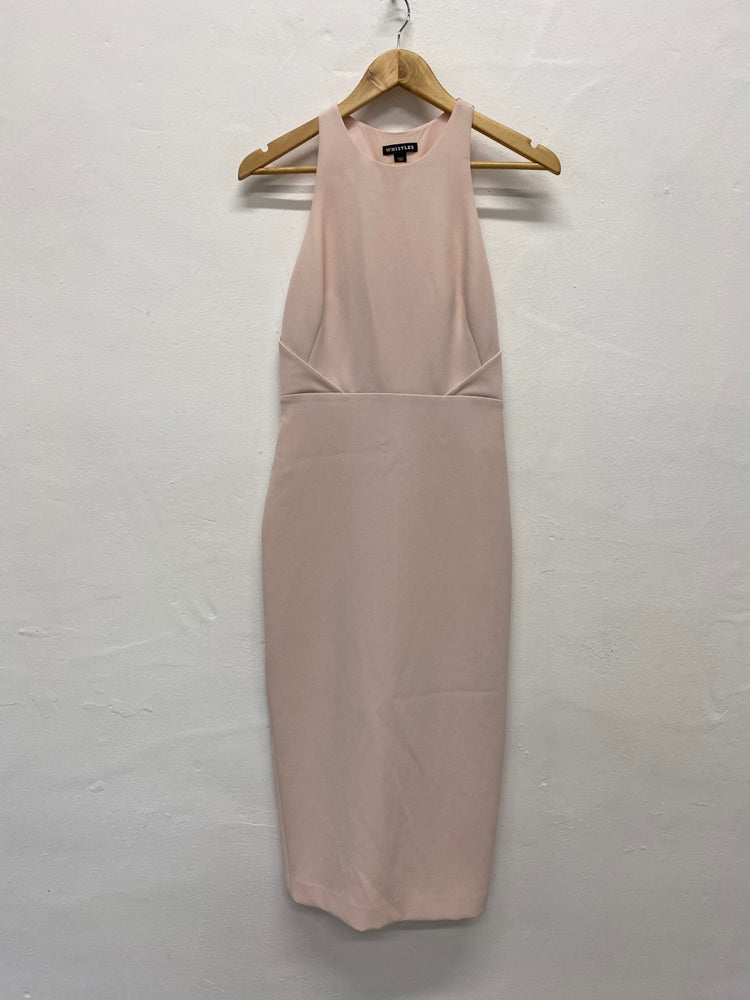 Fabulous Whistles rose occasion party midi Dress Uk8 Pink Sleeveless LG005