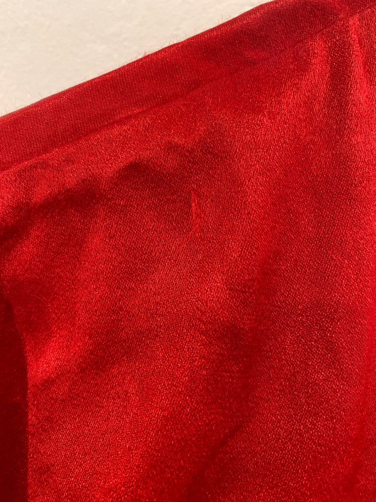 Fabulous All That Jazz Vintage Crimson Satin Midi Dress UK10 NM001