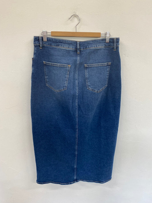 Fabulous Hush Sandy Denim Midi Skirt UK12 KE450