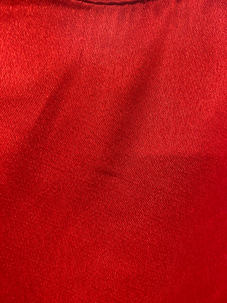 Fabulous All That Jazz Vintage Crimson Satin Midi Dress UK10 NM001