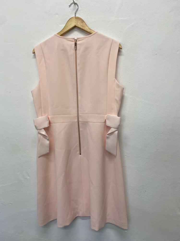 Fabulous Ted Baker Meline bow Dress UK14 Pink Apricot LT272