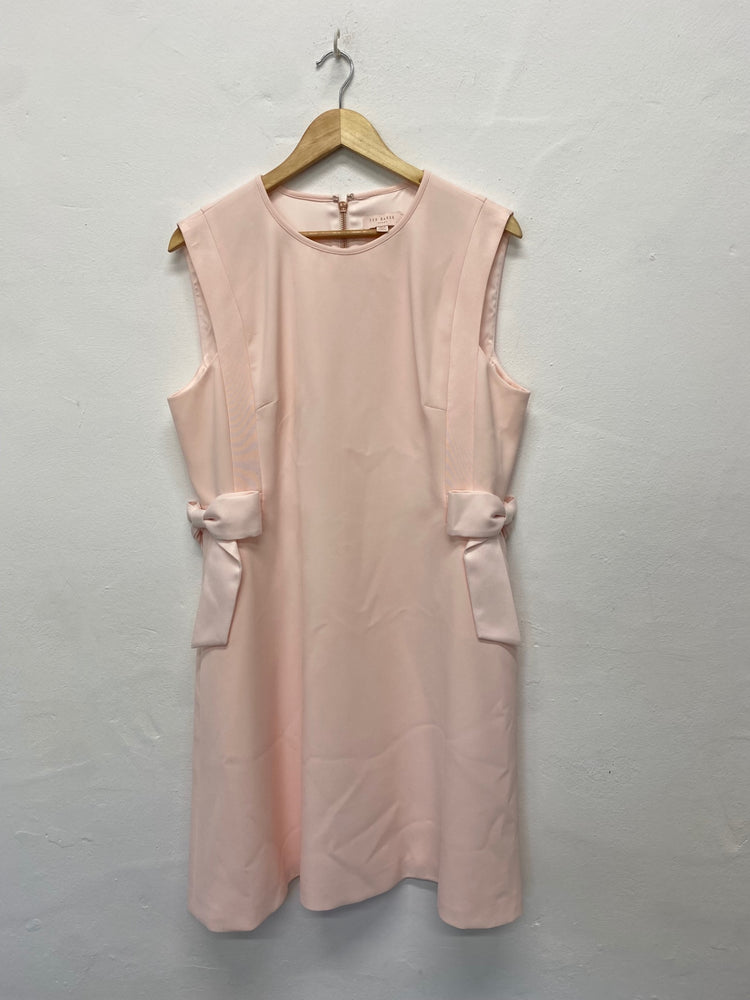 Fabulous Ted Baker Meline bow Dress UK14 Pink Apricot LT272