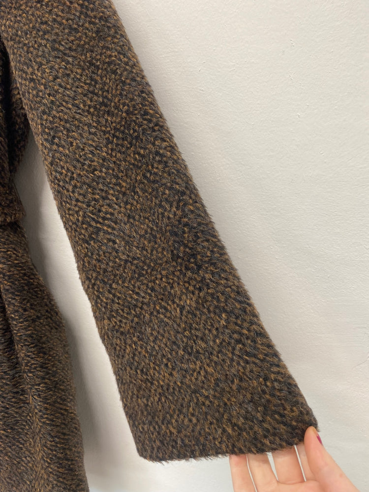 Fabulous L.K. Bennett alpaca mohair cosy Coat UK16 Brown Animal AH451