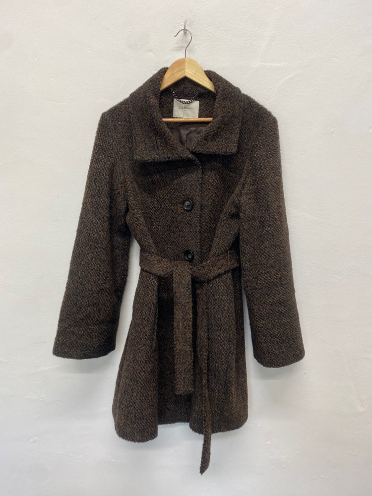 Fabulous L.K. Bennett alpaca mohair cosy Coat UK16 Brown Animal AH451