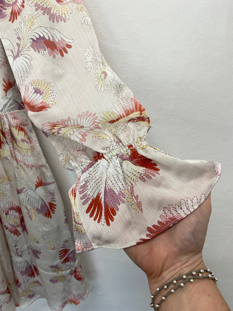 Fabulous Ted Baker Dinnaa Floral pussybow occasion Dress UK12 MultiColoured pastels LT272