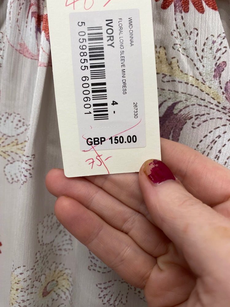 Fabulous Ted Baker Dinnaa Floral pussybow occasion Dress UK12 MultiColoured pastels LT272