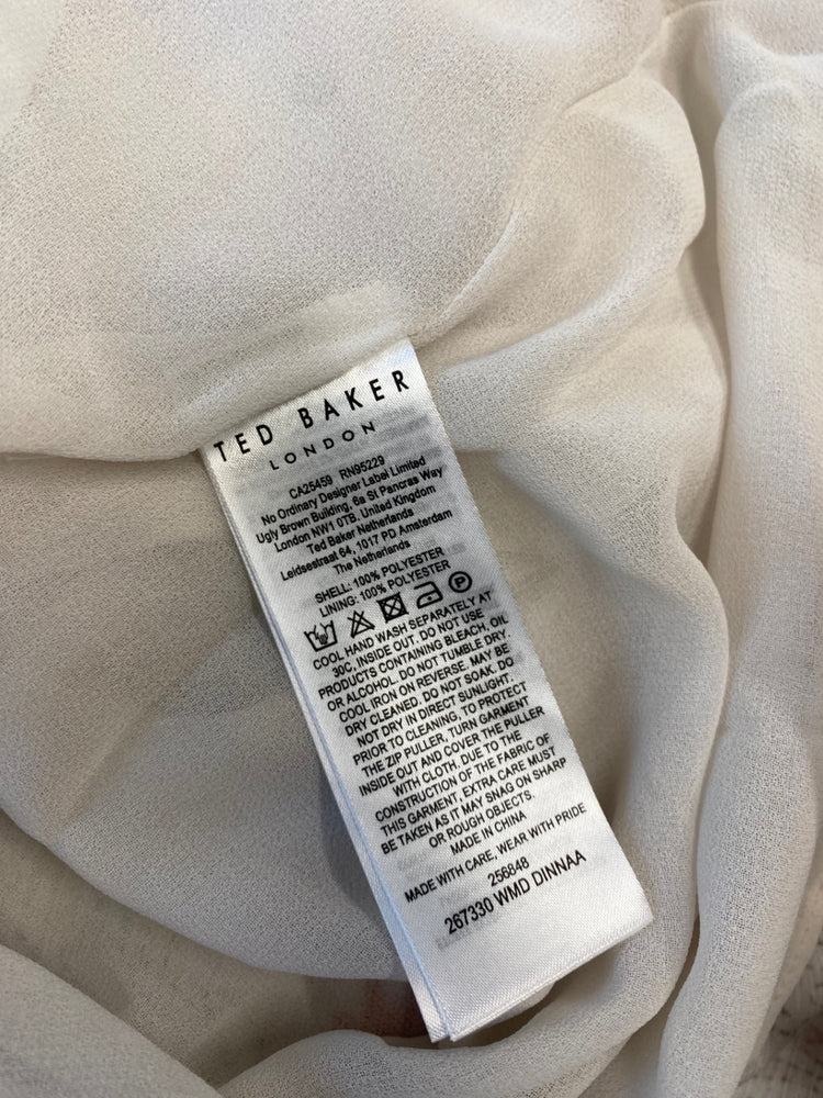 Fabulous Ted Baker Dinnaa Floral pussybow occasion Dress UK12 MultiColoured pastels LT272