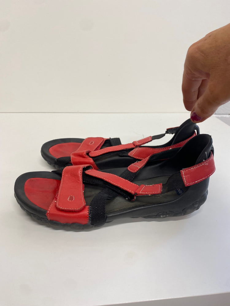 Fabulous Wolky leather walking Sandals UK6 Red & Black KM001