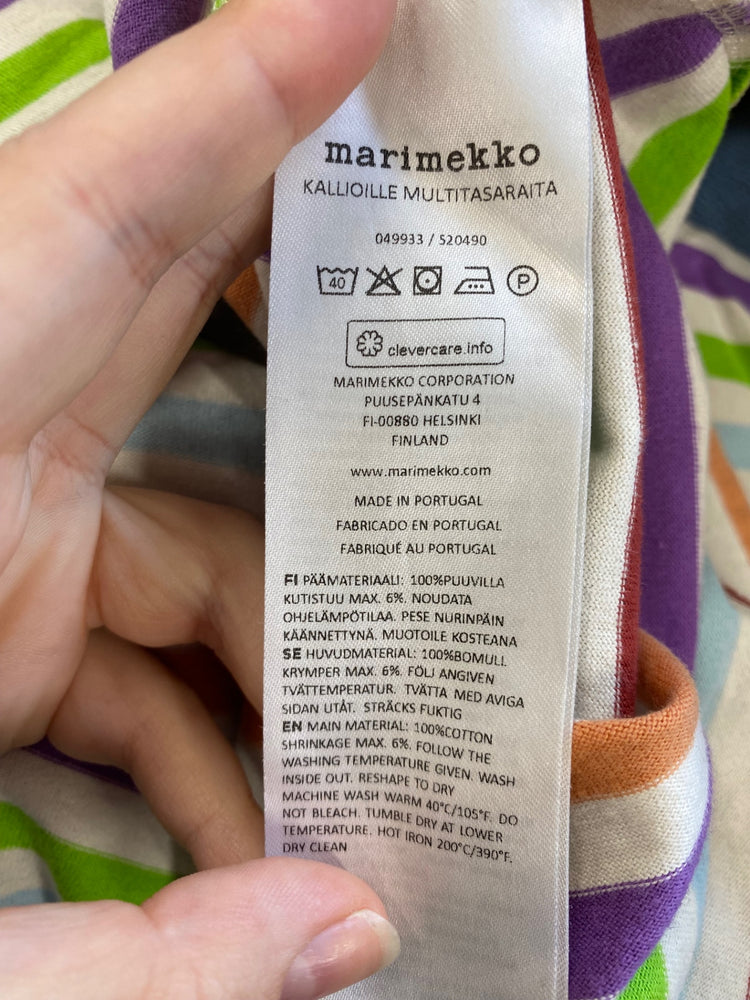 Fabulous Marimekko Colourful Stripe Relaxed Fit T-Shirt UK XL KM001