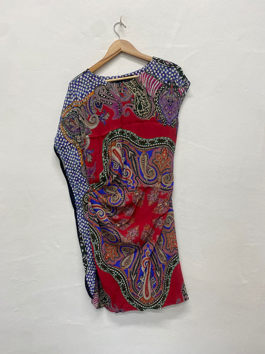 Fabulous Etro silk blend paisley classic Dress Uk14 Italian 46 soft red MD002
