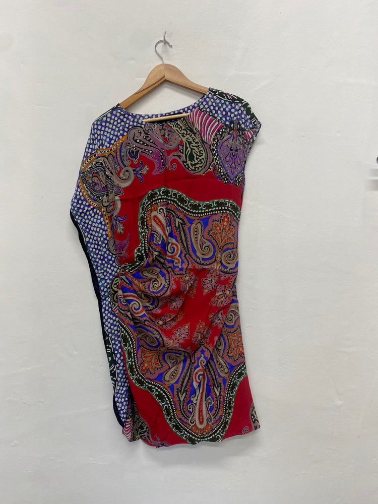 Fabulous Etro silk blend paisley classic Dress Uk14 Italian 46 soft red MD002