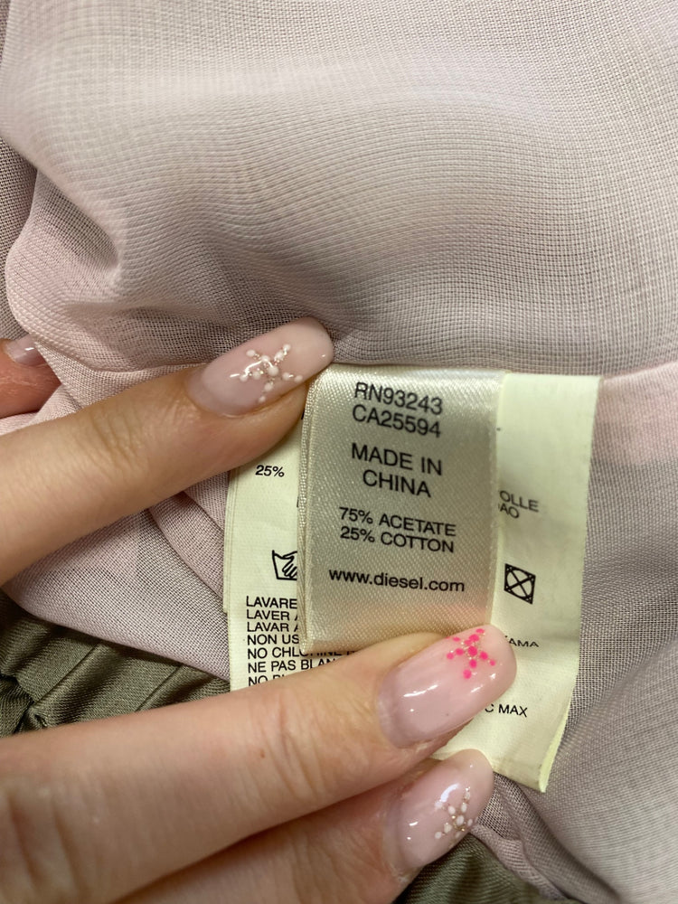 Fabulous Diesel Jacket UK S Khaki sheer satin blouse jacket RD455