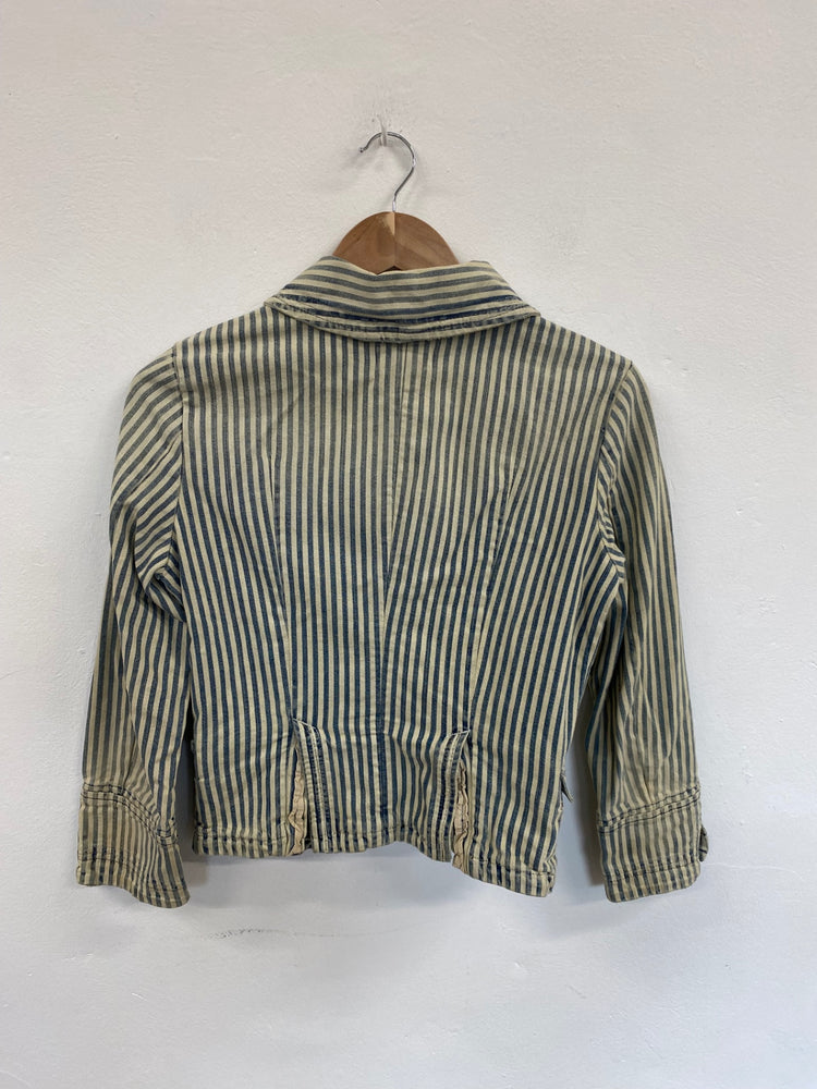 Fabulous Diesel Wash Denim Stripe Y2K Vibes Jacket UK S RD455