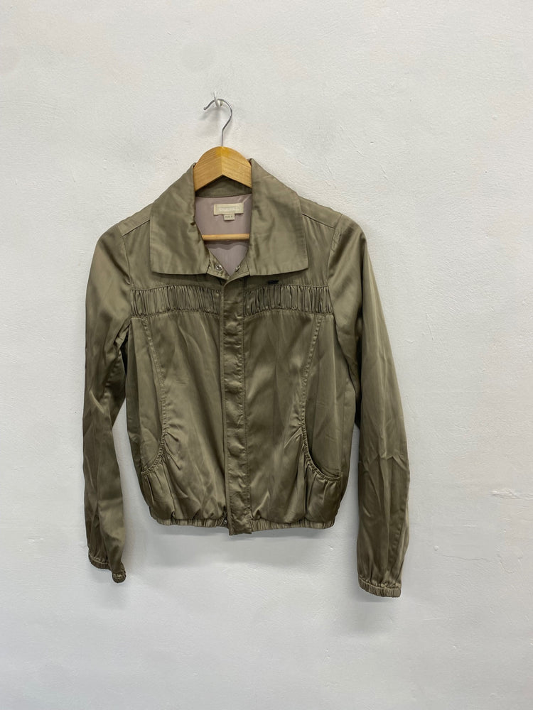Fabulous Diesel Jacket UK S Khaki sheer satin blouse jacket RD455