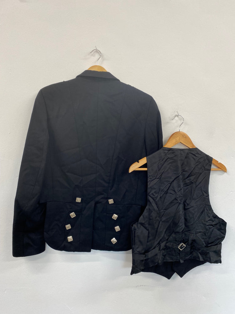 Classic Traditional Prince Charlie Kilt Jacket & Waistcoat Ex Hire UK 38L #112 MD001