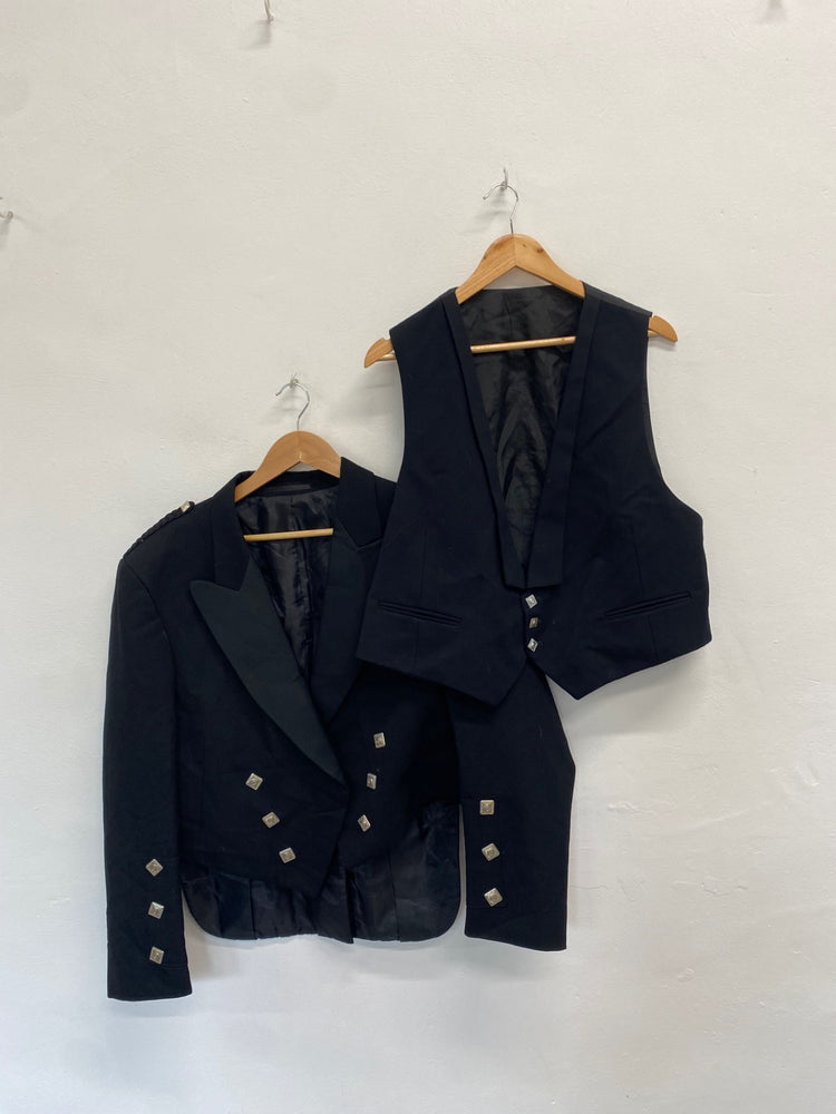 Classic traditional kilt jacket & waistcoat Prince Charlie Uk 48 short #113 MD001