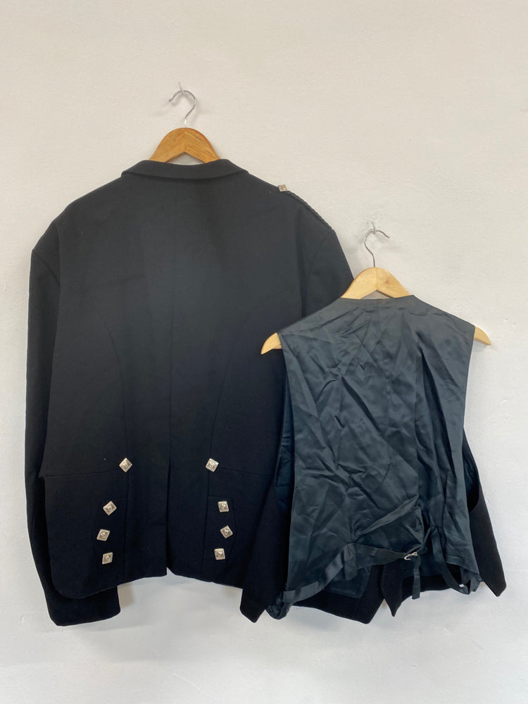 Classic Traditional Prince Charlie Kilt Jacket & Waistcoat Ex Hire UK 52R/L #115 MD001