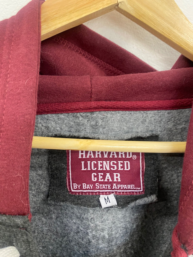 Fabulous Harvard duo colour Hoodie UK M Dark grey& maroon preppy AO001