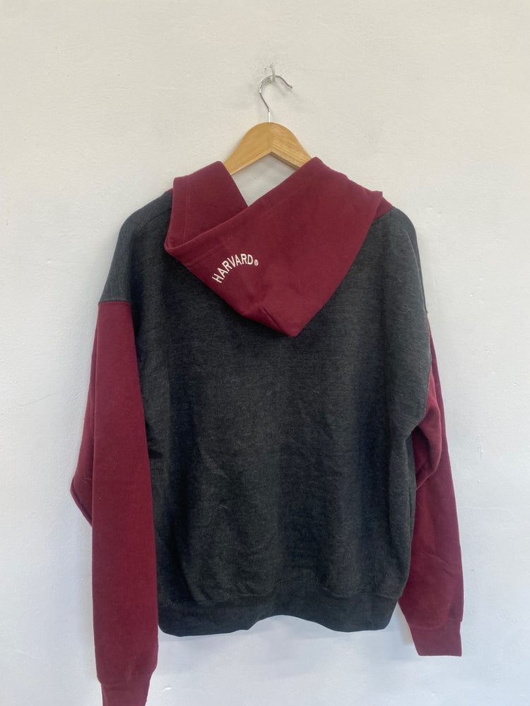 Fabulous Harvard duo colour Hoodie UK M Dark grey& maroon preppy AO001