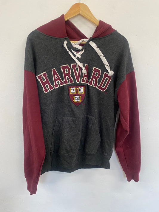 Fabulous Harvard duo colour Hoodie UK M Dark grey& maroon preppy AO001