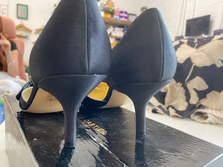 Fabulous Roland Cartier black occasion Kitten heels UK5 Black AO001