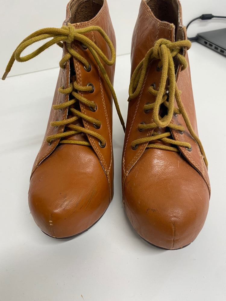 Fabulous Jeffrey Campbell Havana Last clog wedge Boots UK6 Tan Brown JC002