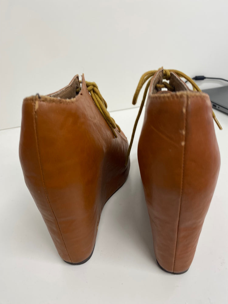 Fabulous Jeffrey Campbell Havana Last clog wedge Boots UK6 Tan Brown JC002