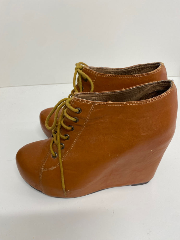Fabulous Jeffrey Campbell Havana Last clog wedge Boots UK6 Tan Brown JC002