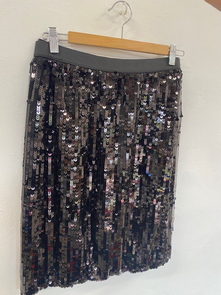 Fabulous Gerard Darel Sequin Skirt UK10 Black New GM143