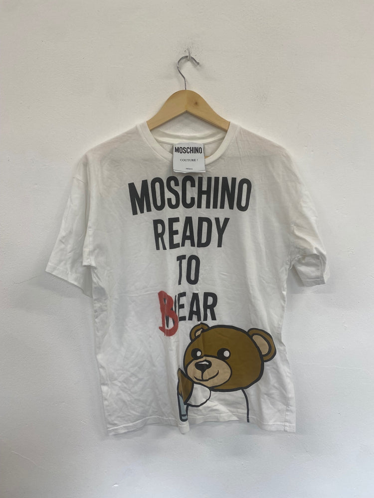 Fabulous Moschino T-Shirt Get ready to Bear UKS White GM143
