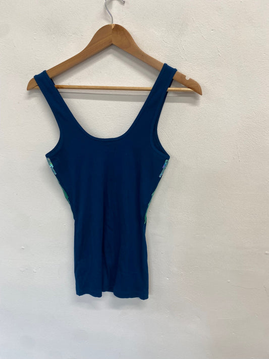 Fabulous Express Tank Top UK M Blue sequin GM143