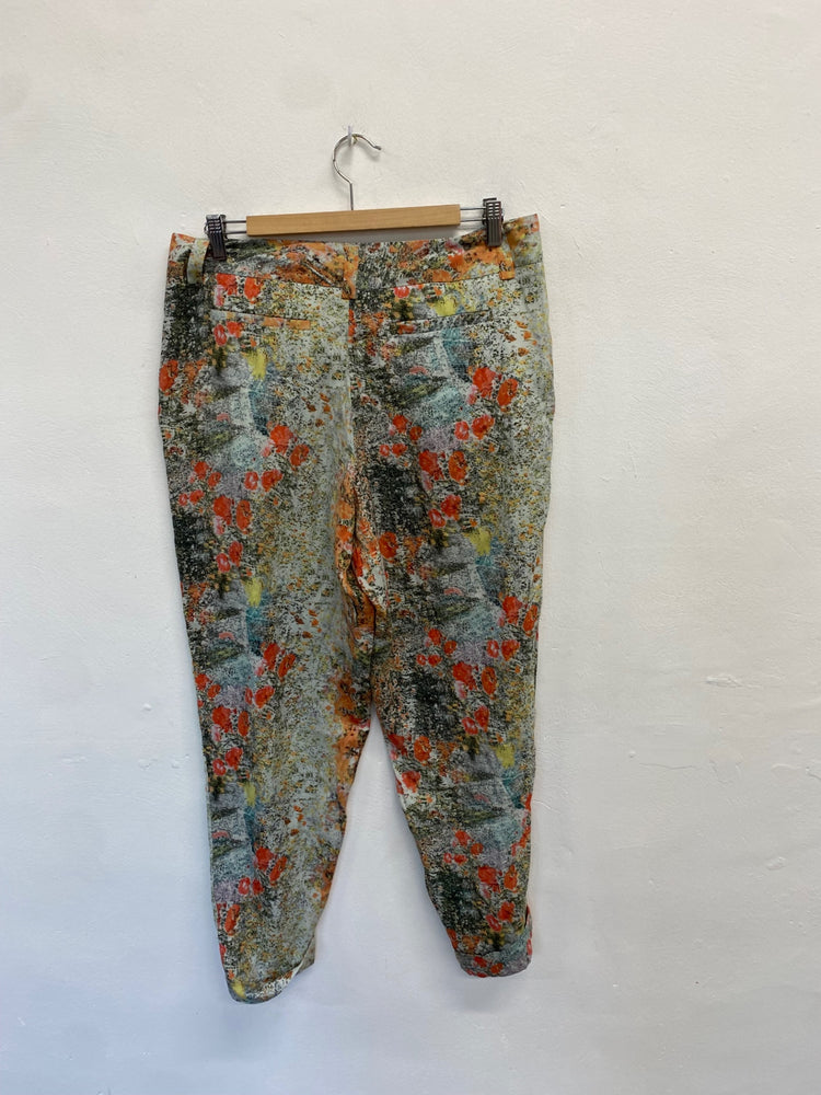 Fabulous Alice & olivia silk Trousers Uk 10 Multicolor floral GM143