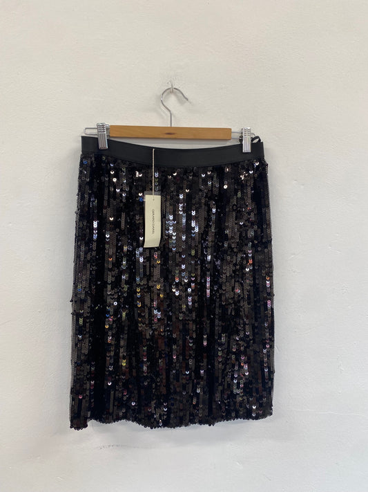 Fabulous Gerard Darel Sequin Skirt UK10 Black New GM143