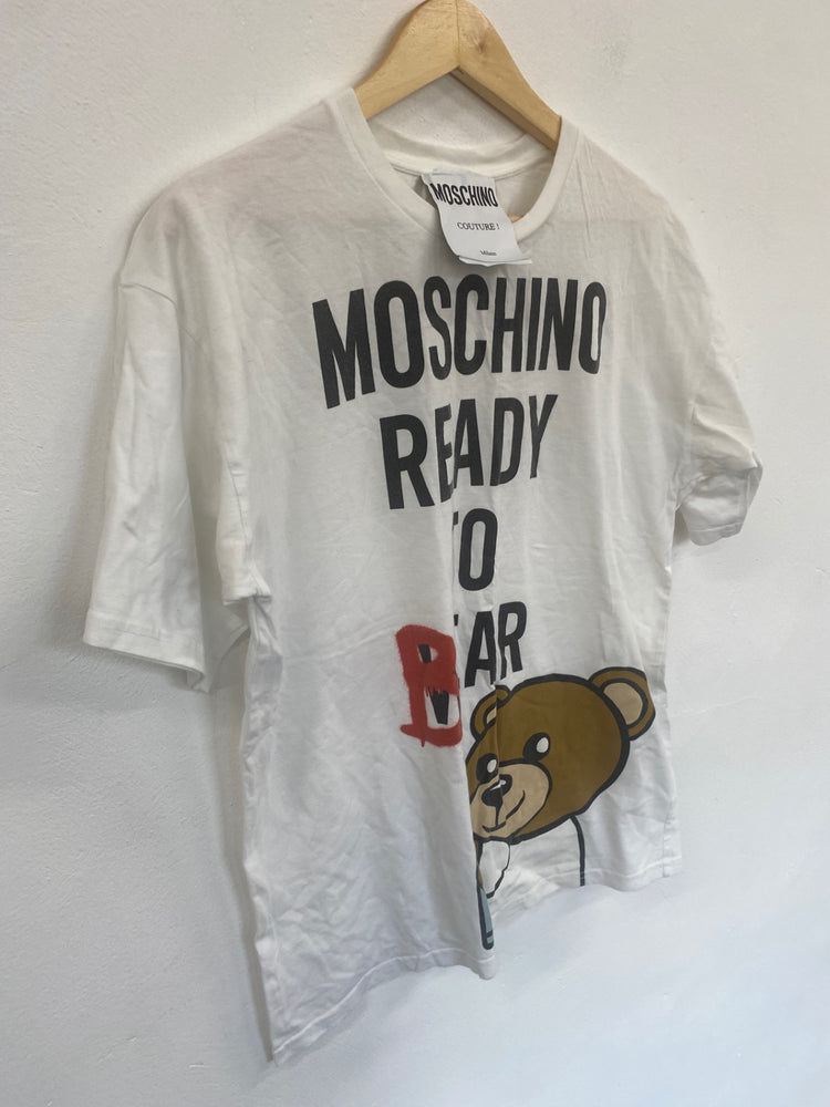 Fabulous Moschino T-Shirt Get ready to Bear UKS White GM143