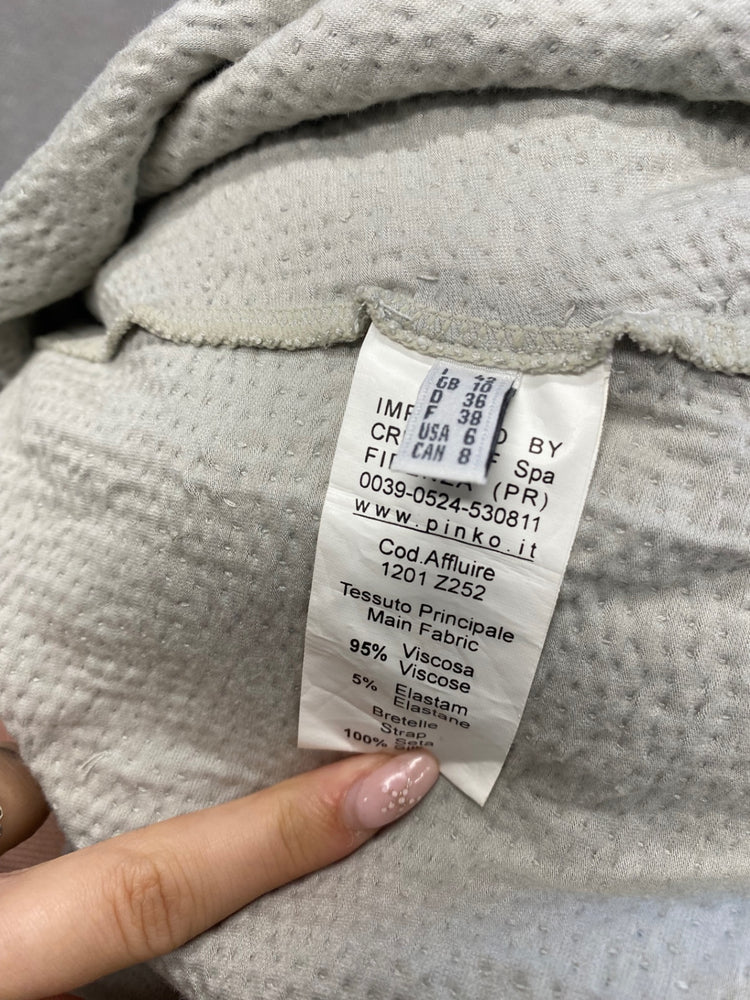 Fabulous PINKO Tank Top Uk 10 Silver sequin y2k GM143