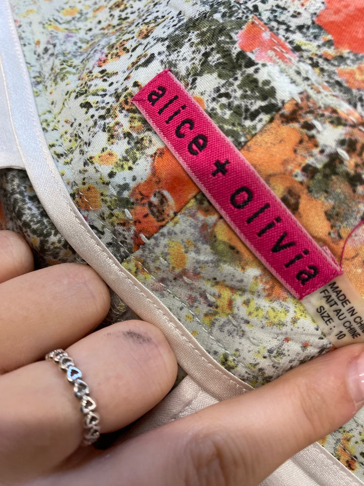 Fabulous Alice & olivia silk Trousers Uk 10 Multicolor floral GM143